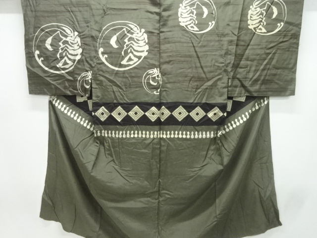 アンティーク　伊勢海老模様男物長襦袢